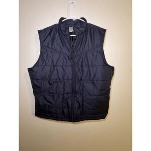 Walls Men's Black Nylon Puffer Jacket Vest Size Large